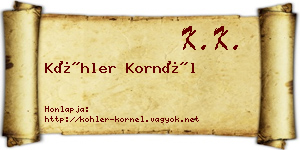 Köhler Kornél névjegykártya